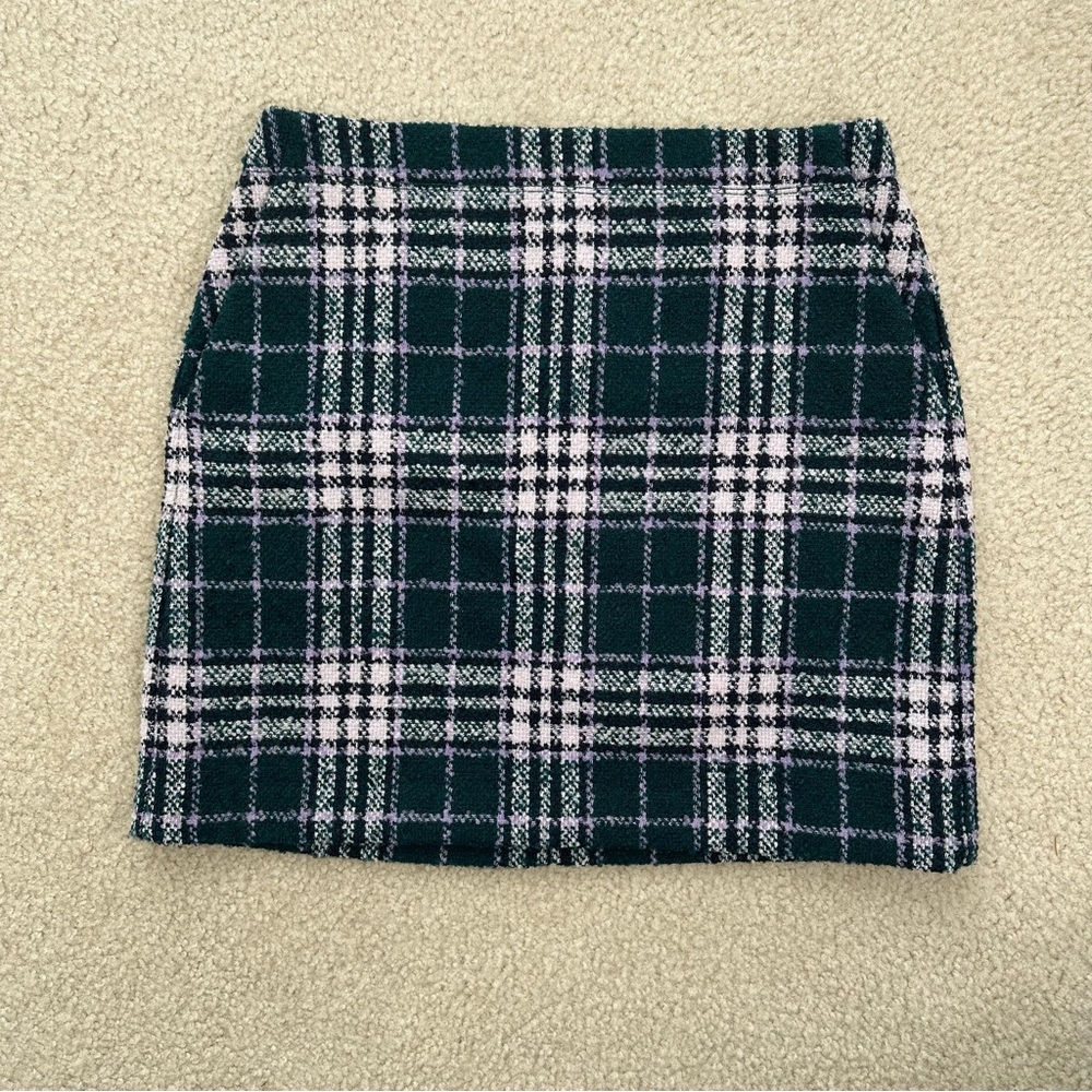 LOFT Plaid Skirt with Pockets